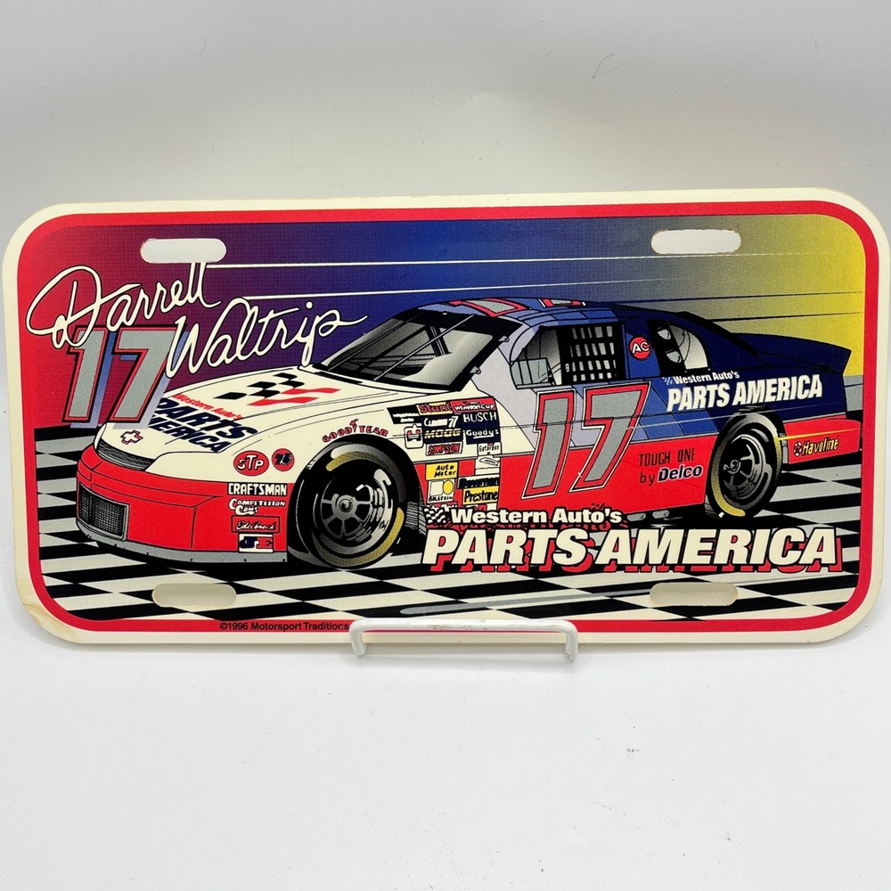 Vintage 1996 Darrell Waltrip 17 Western Auto Parts America NASCAR License Plate
